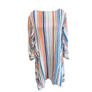 Uncle Frank Striped Boho Dress S Multicolor Asymetrical Handkerchief Hem Resort